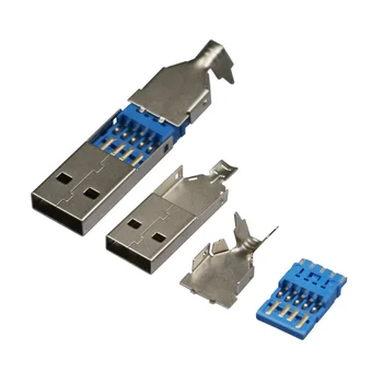 10 kom./lot DIY USB 3.0 штекерный priključak jack tip lemljenje utor 3 u 1 za DIY USB 3.0 Kabel