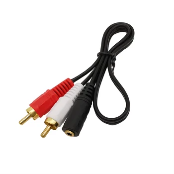 1PC 2 Priključaka RCA na 3, 5mm Ženski Stereo Utikač Kabel Audio Slušalice Y Razdjelnik Žice Dužina Priključka 40 cm