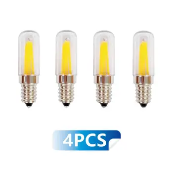 4 kom. Led žarulja Edison E12 E14 4 W, Lampa za Hladnjak, Bistra Lampa za PC, 220 v, Žarulja sa žarnom niti, COB, Lampa za Luster, Zamjena 40 W, Halogena