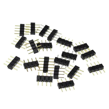 50 compl./lot 4-pinski konektor za RGB, 4-pinski igličasti, muški i ženski tip 4pin, za RGB 5050 led traka 3528 led pribor