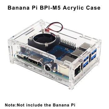 Akril Torbica za Banana PI BPI M5 M4 Prozirna kutija Zaštitne ograde Tela Dodatni Ventilator Hladnjaka za Banana PI BPI-M5 M4