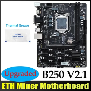 B250 V2.1 Matična ploča za майнинга BTC + термопаста 12XPCIE LGA1151 DDR4 MSATA USB3.0 Matična ploča za майнинга B250 ETH