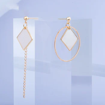 BLINLA Moderan Vintage Geometrijski Akril Viseće Naušnice 2020 za Žene, Korejski Asimetrični Dijamant, Upadljiv Viseće Naušnice, Nakit