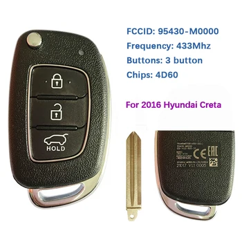 CN020116 Originalni 3-tipke daljinski Preklopni ključ za model Hyundai Creta 2016-2019 frekvencije 433 Mhz 4D60 Čip FCCID 95430-M0000