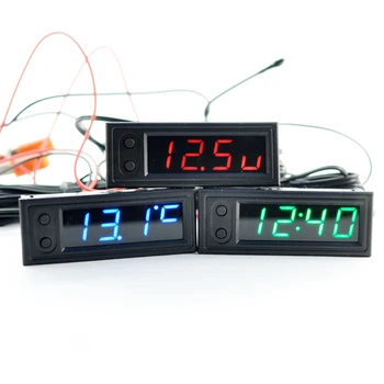 Dc 12 Multifunkcionalna precizni sat unutar i izvan Automobila temperatura Baterija Napon Monitor Panel Metar DIY Podesivi