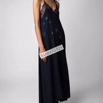 Haljina-sling 2022, ljetno novo seksi donje čipkan haljinu s dubokim V-izrez i petokrakom zvijezdom, vrući dijamantni haljinu na подтяжках, top na подтяжках