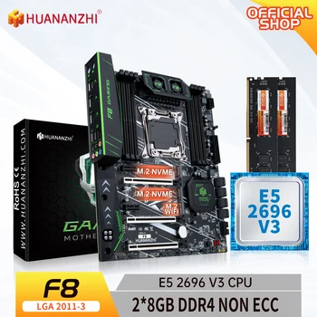 HUANANZHI F8 LGA 2011-3 Matična ploča s Intel XEON E5 2696 v3 s 2*8G DDR4 bez ECC memorije kombinirani set NVME SATA USB ATX