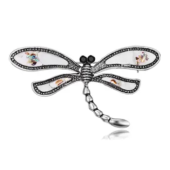 Insekt Dragonfly Gorski Kristal Igle Ikonu Broš Moda Imitacija Školjke Bijeli Emajl Životinja Korsaž Haljina Kaput Večernji Pribor