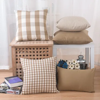 Jednostavan хлопчатобумажный lana torbica za jastuk u smeđe-bijele pruge, jastučnica za kauč, поясная jastučnicu