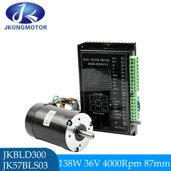 Jkongmotor 36 U 138 W 4.000 o./min. 3-fazni 4-polni 0,33 N.m. L = 87 mm Brushless Motor Upravljački program za kontroler 138 W Najbolji Bldc motor