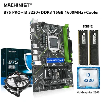 Kit matične ploče MACHINIST B75 LGA 1155 procesor Intel I3 3220 CPU 16G = 2 * 8G DDR3 RAM Memorija SATA3 NGFF M. 2 B75-PRO-U5