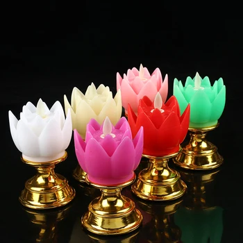 Lampa Lotos Svečana Sveta Fin Kreativnog za Oltar Budistički Potrepštine Ukras Hrama Yoga Sanctuary Radni Stol