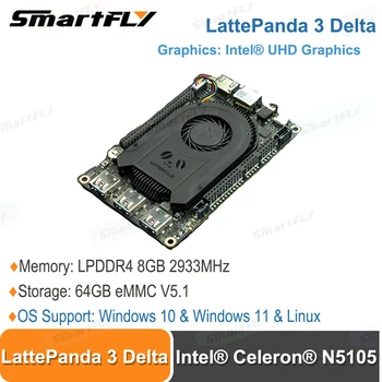 LattePanda 3 Delta 864 - Intel Celeron N5105 Windows/Linux Putni računalo Quad core procesor LPDDR4 8 GB/ 64 GB eMMC UHD Grafika