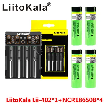 LiitoKala Lii-402 USB 18650/26650 Smart Punjač + 4 kom. NCR18650B 3,7 NA 3400 mah 18650 Punjiva Litij Baterija Za Svjetiljku