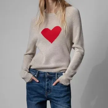 Ljubav жаккардовый ženski kašmir džemper jednostavan modni dres s okruglog izreza i dugi rukav casual ženski pletene džemper vrhovima