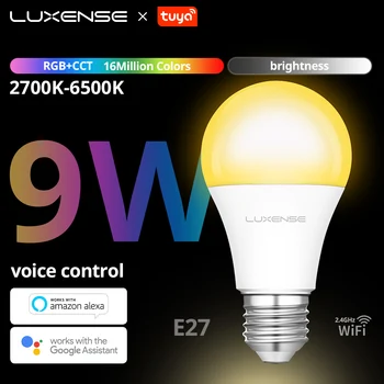 Luxense E27 WIFI Pametna Žarulja Led RGB Svjetiljka Radi Alexa /Gogle Home 220 U Tuya Govorna RGB s podesivim svjetline Funkcija Timer Žarulja u boji