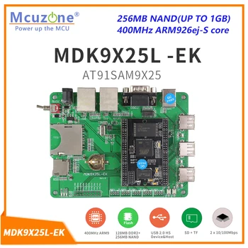 MDK9X25L-EK, PROCESOR AT91SAM9X25 400 Mhz, DDR2, 256 M Ethernet, USB HishSpeed TF 6UART TWI ARM9 JTAG