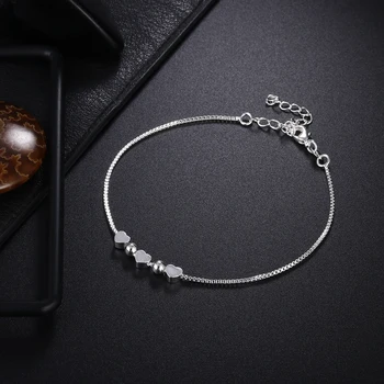 Moderan Elegantan svadbeni za žene Srce slatka srebrna boja Narukvica-lanac kvalitetne modne klasični nakit veleprodaja LH001