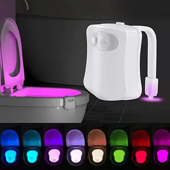 PIR detektor Pokreta Wc Sjedalo Nightlight 16 boja Vodootporne Svjetla Za Wc Led Svjetiljka Luminaria WC Toaletni Lampa