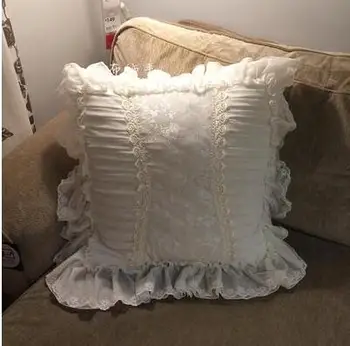 princeza stil bijele cvjetne čipke vezene jastučnicu torbica za jastuk 60x60/70x70 cm