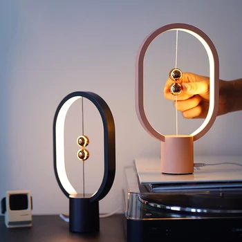 USB Punjiva Mini-lampe za HENGPRO Balance LED s Эллиптическим magnetski Prekidač zračnog, noćno svjetlo Za Njegu očiju, Dodir Upravljanje