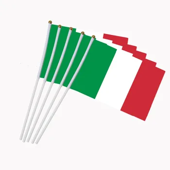 14x21 cm 5 kom. Mali talijanski zastava ručni zastave s Plastičnim Флагштоками NN009