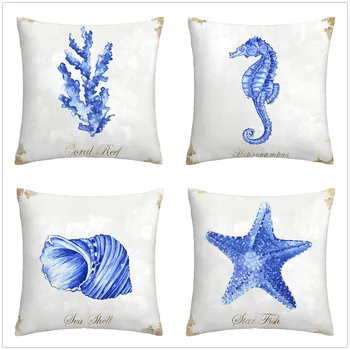 Plavi morski konj коралловая morska zvijezda lanena jastučnica torbica za диванной jastuci ukras kuće možete konfigurirati za vas jesenje dekoracije